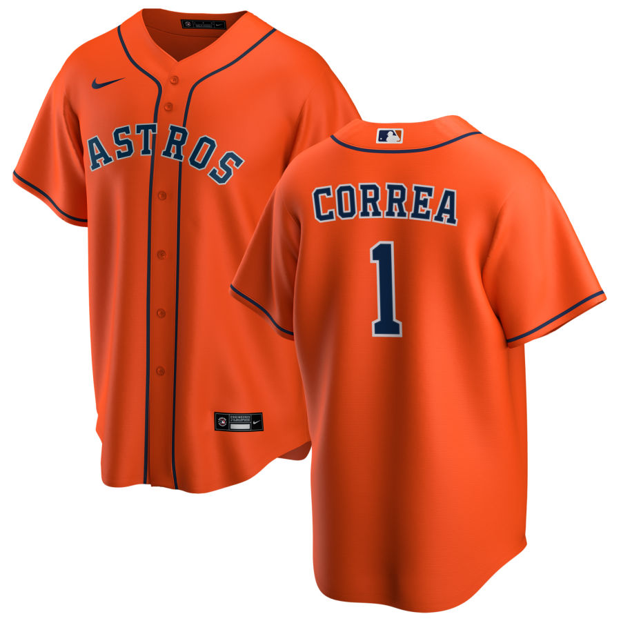 Nike Men #1 Carlos Correa Houston Astros Baseball Jerseys Sale-Orange